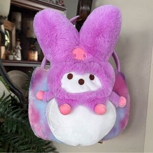 Peeps x Hello Kitty Kuromi Easter Bunny Plush Basket Tie Dye Purple Pink Sanrio